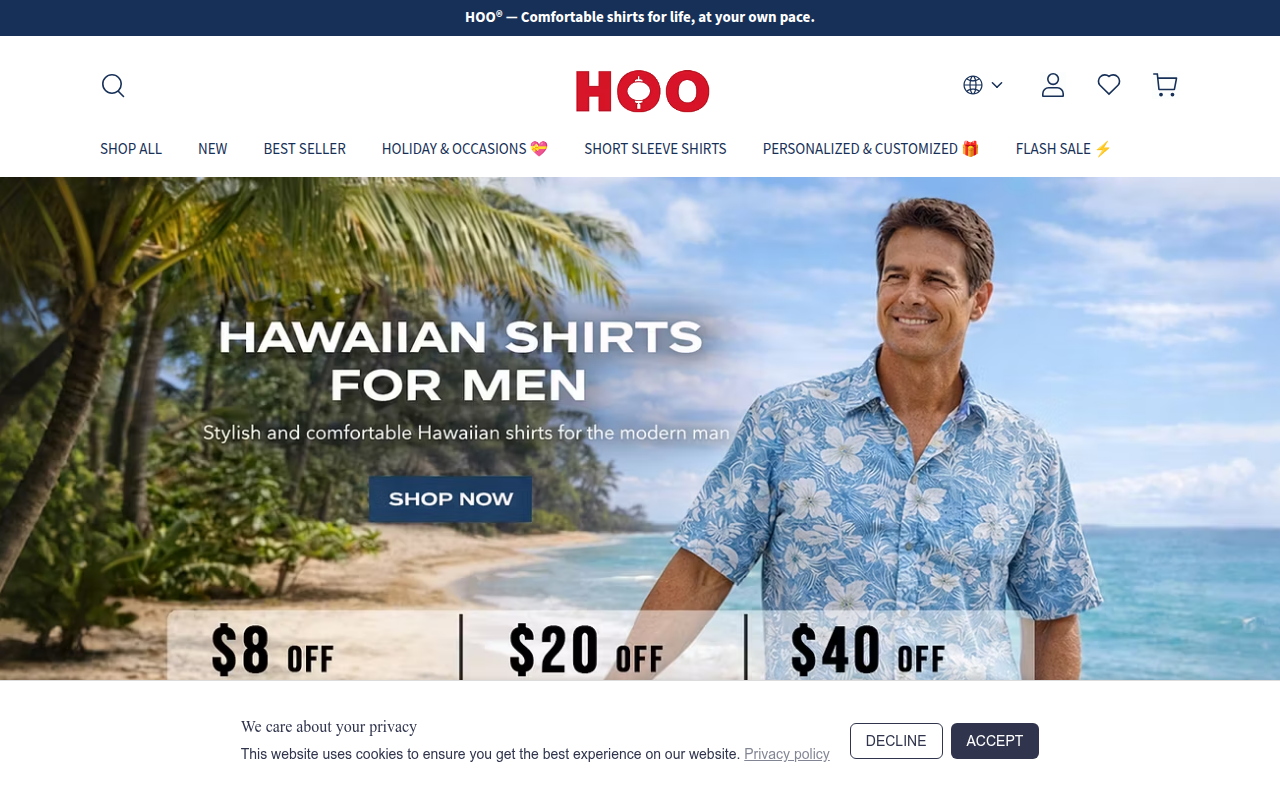 Screenshot van hooshops.com