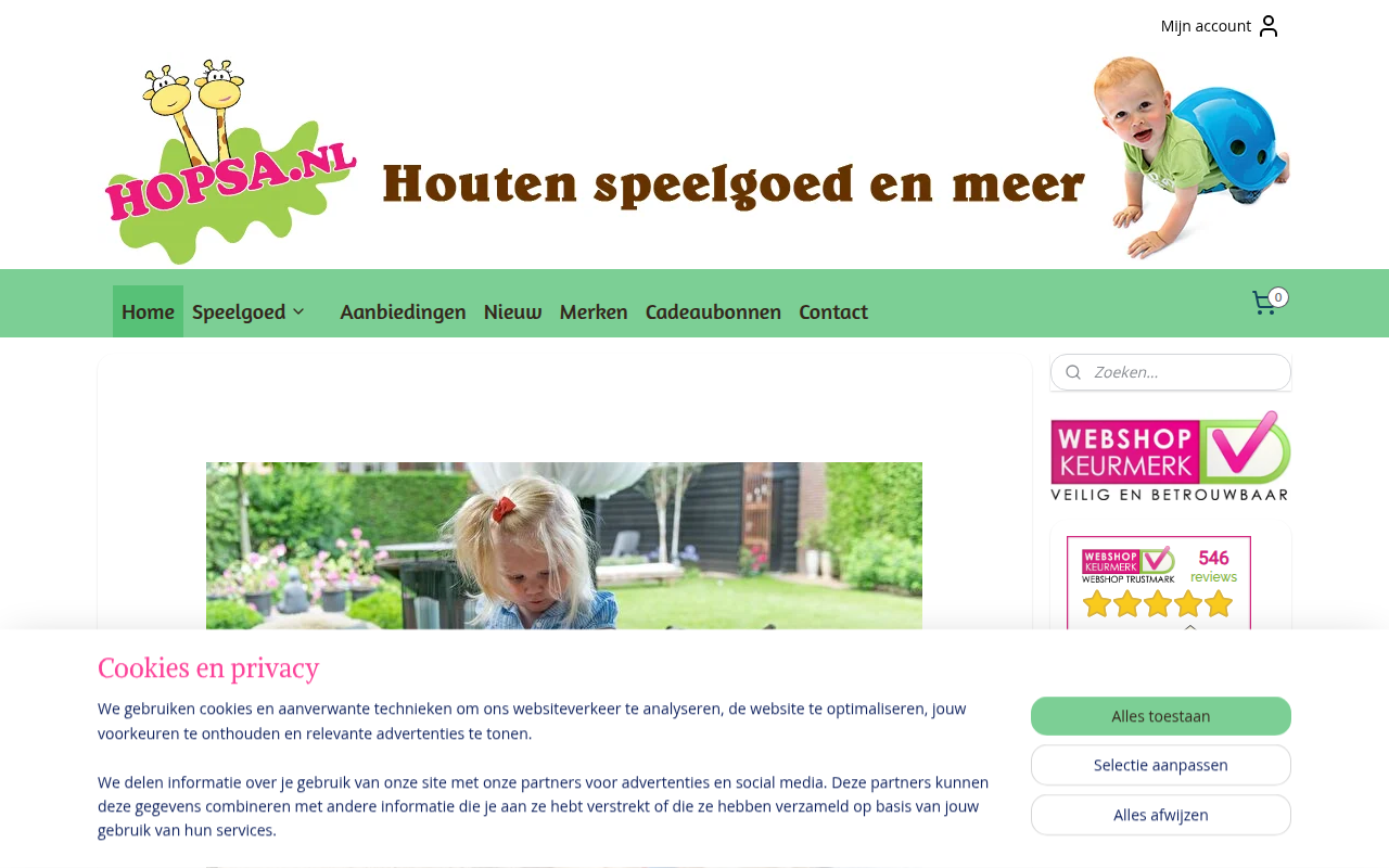 Screenshot van hopsa.nl