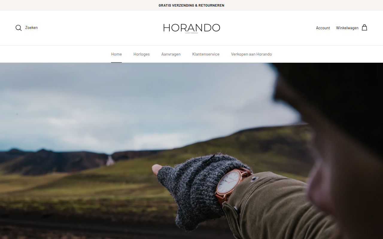 Screenshot van horando.nl
