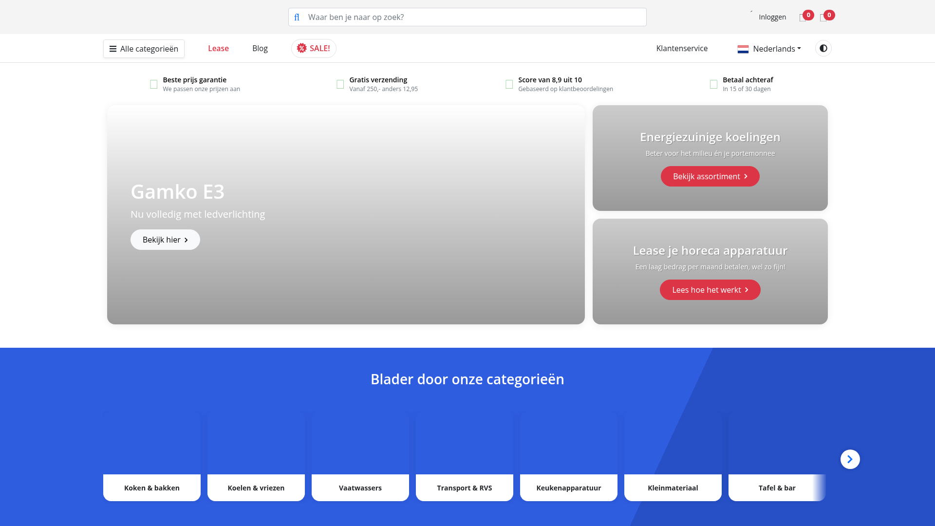 Screenshot van horeca.com