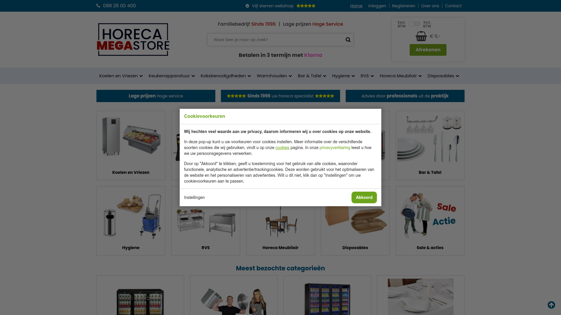 Screenshot van horeca-megastore.nl