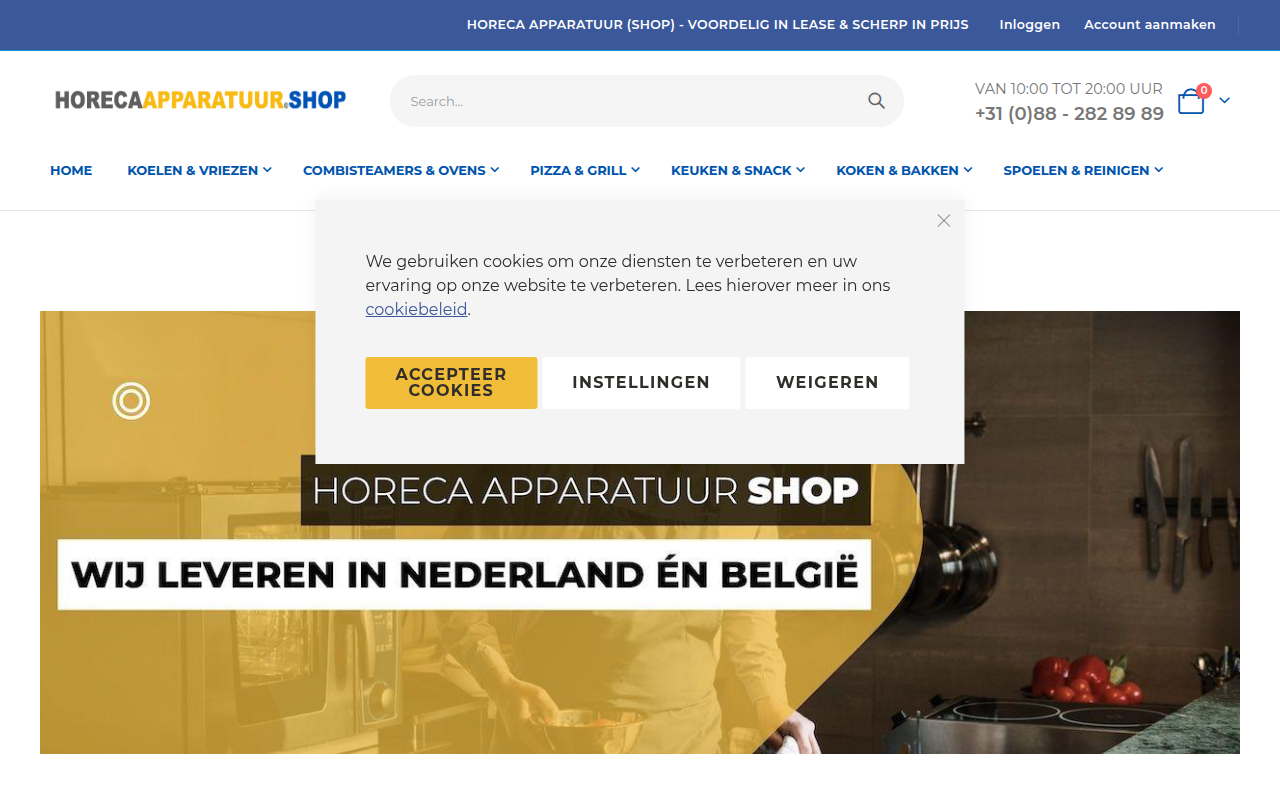 Screenshot van horecaapparatuur.shop