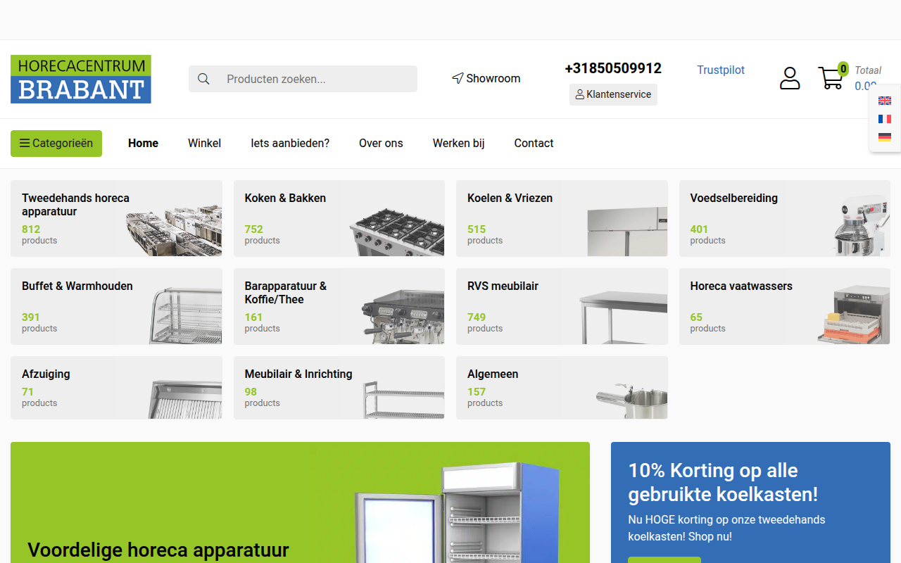 Screenshot van horecacentrumbrabant.nl