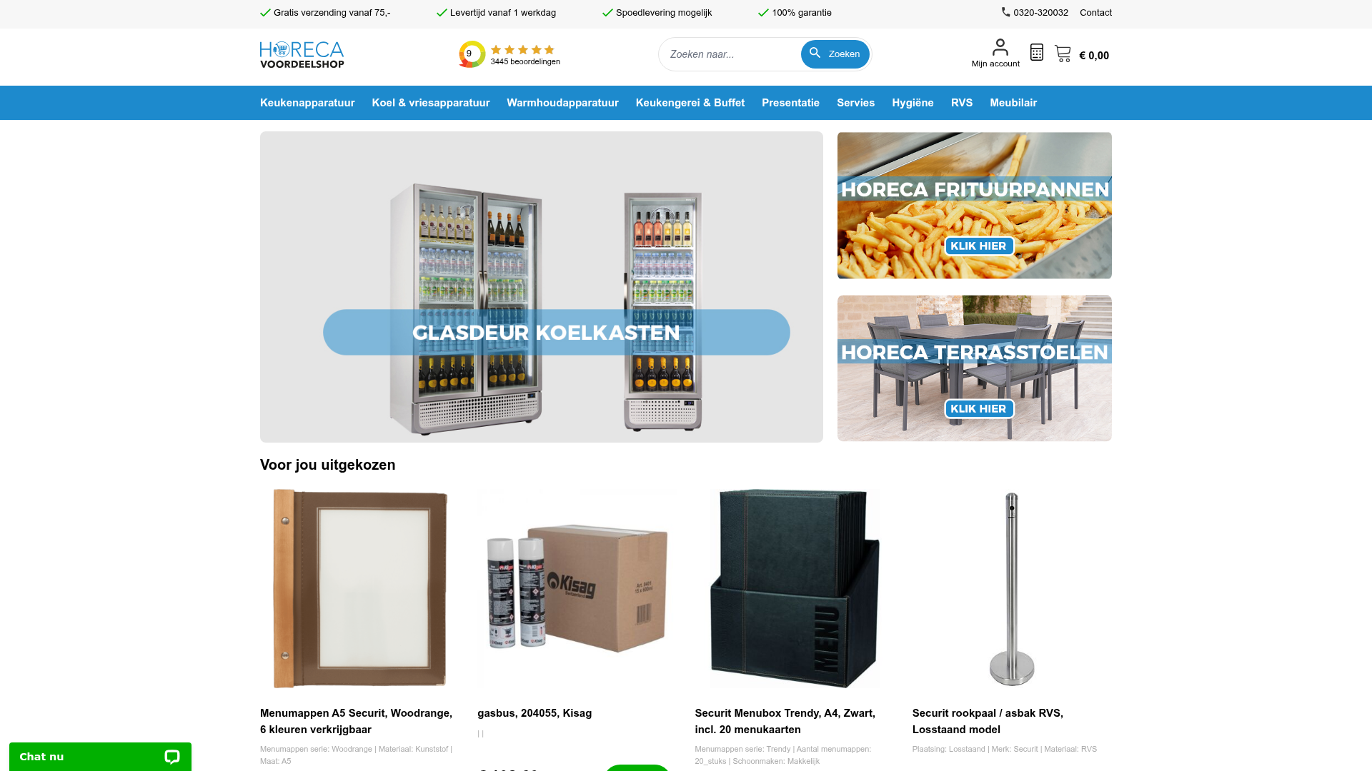 Screenshot van horecavoordeelshop.nl