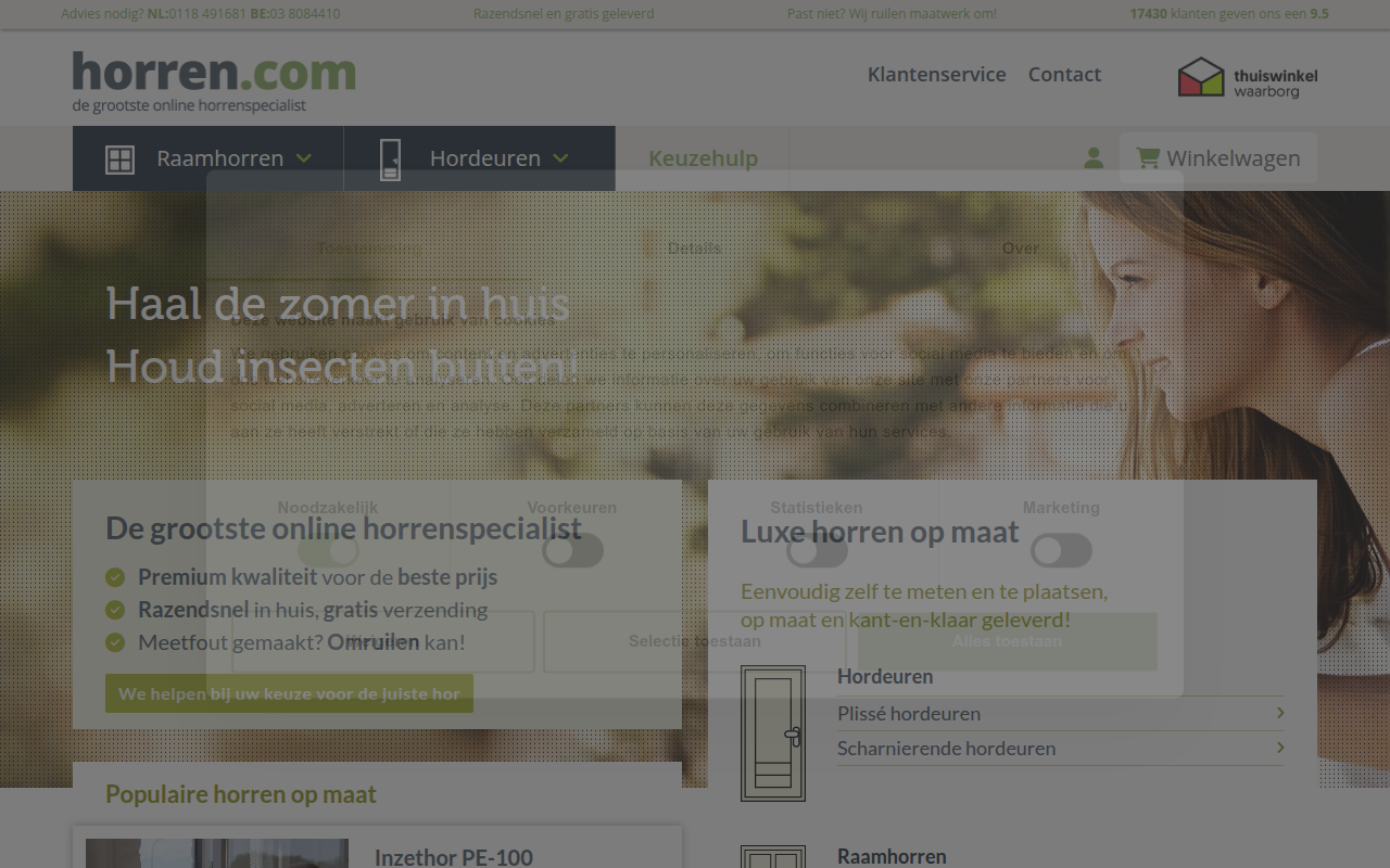 Screenshot van horren.com