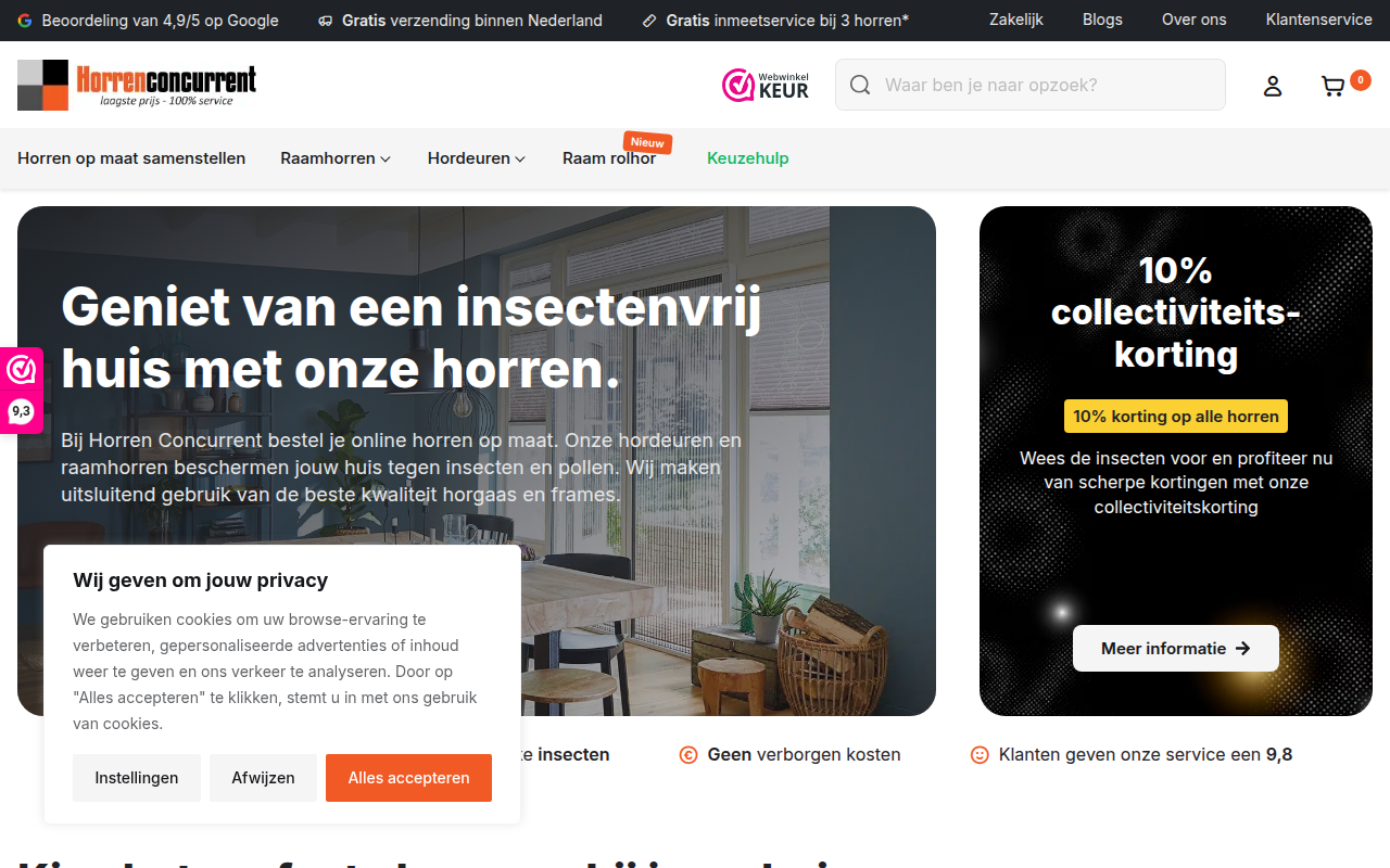 Screenshot van horrenconcurrent.nl