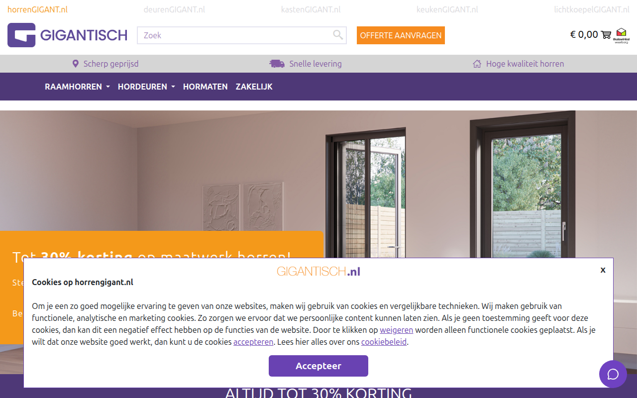 Screenshot van horrengigant.nl