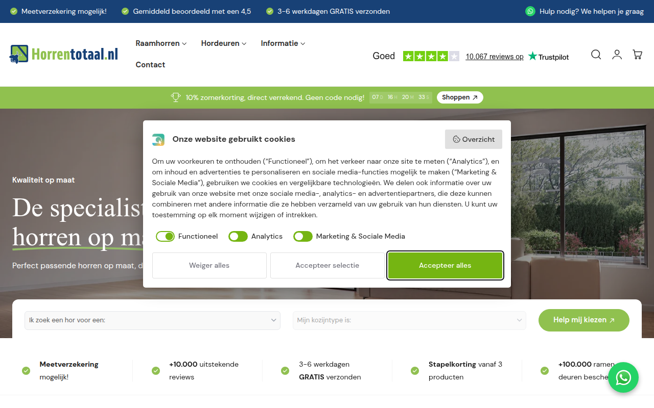 Screenshot van horrentotaal.nl