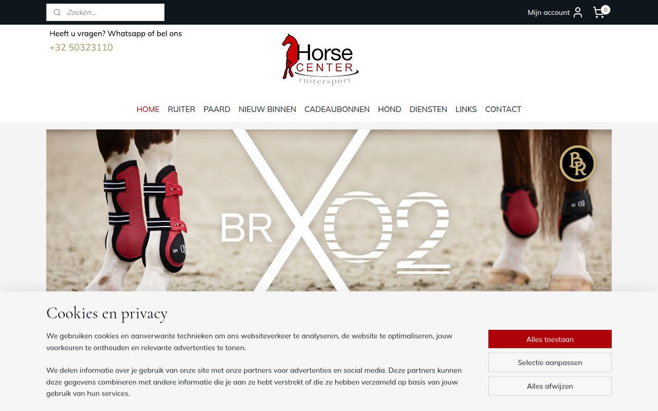 Screenshot van horsecenter.be