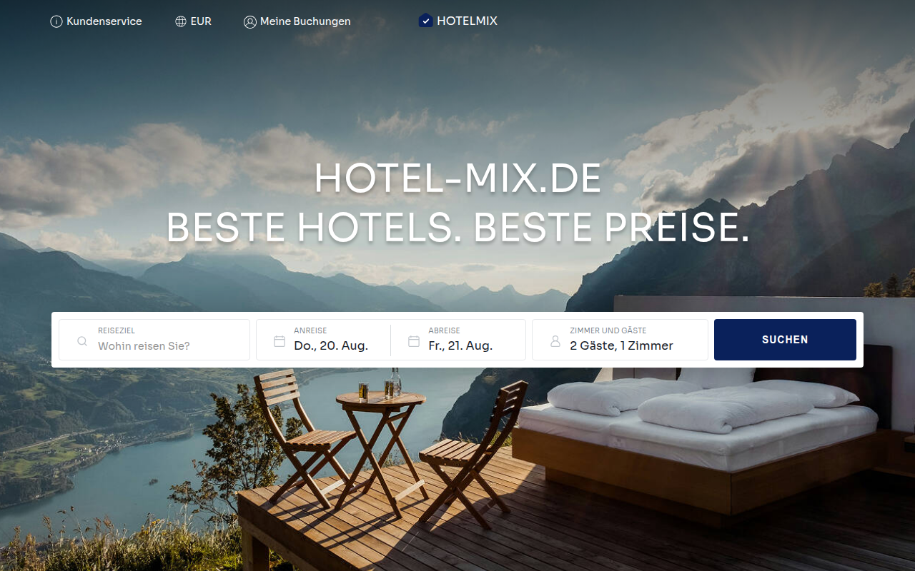 Screenshot van hotel-mix.de