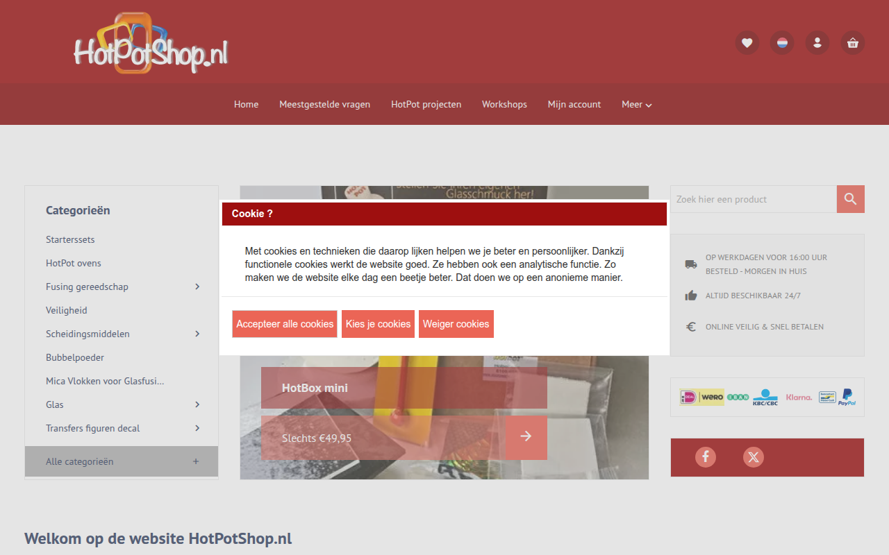 Screenshot van hotpotshop.nl