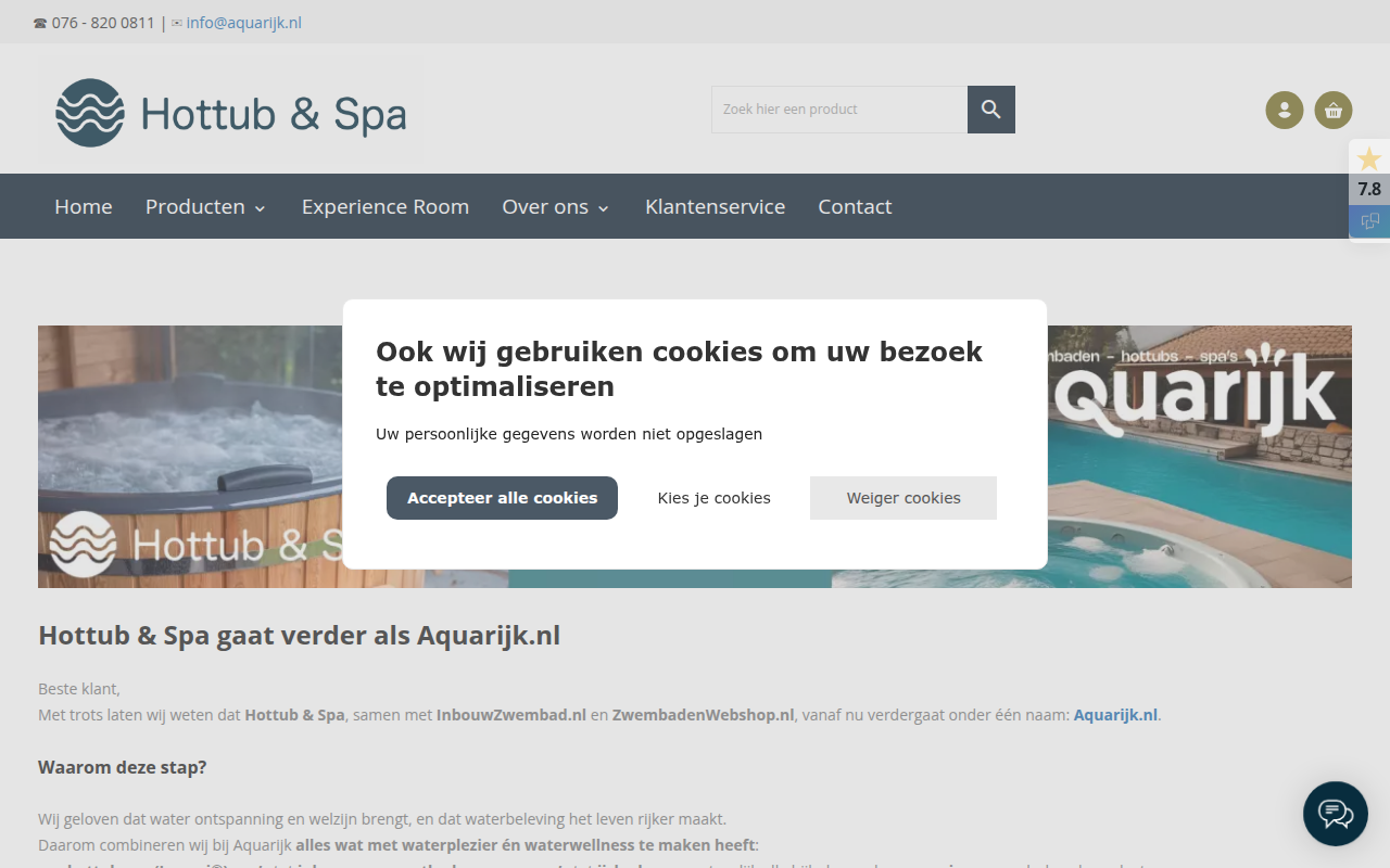 Screenshot van hottubspa.nl