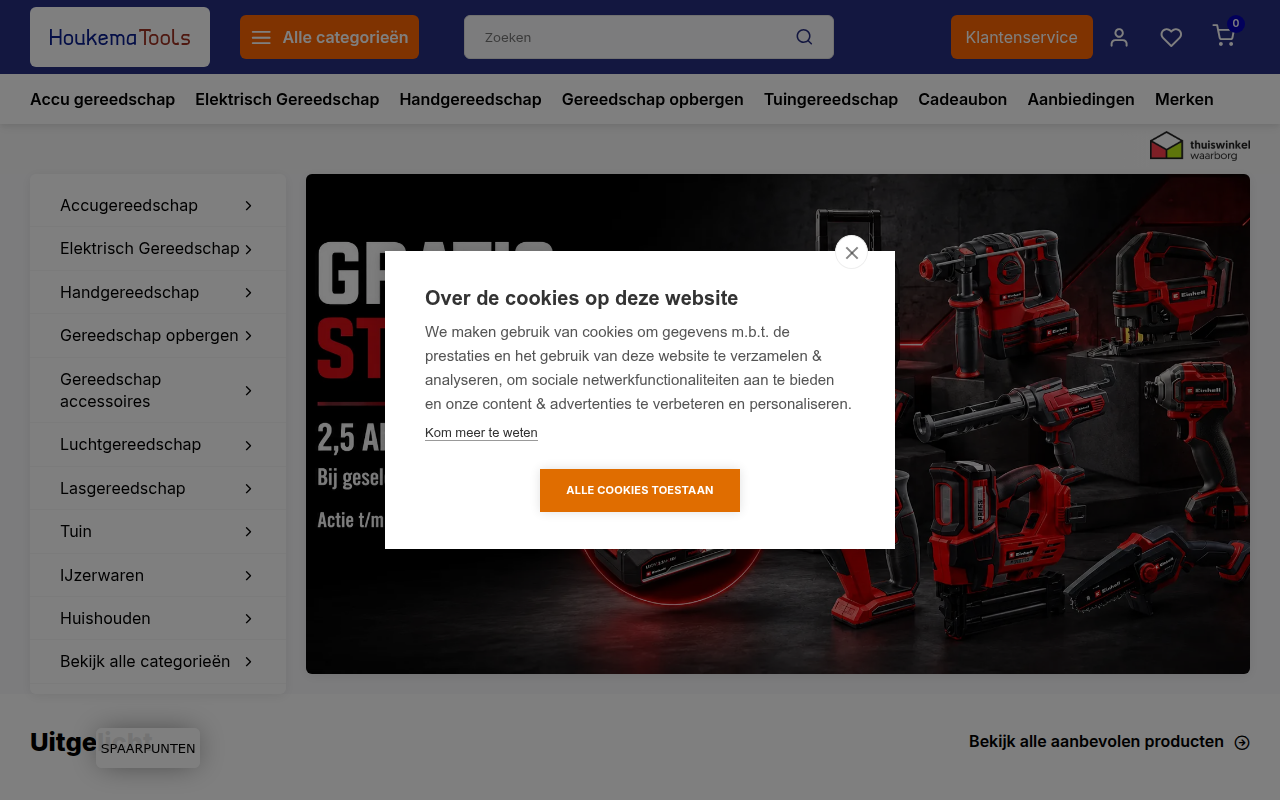 Screenshot van houkematools.nl