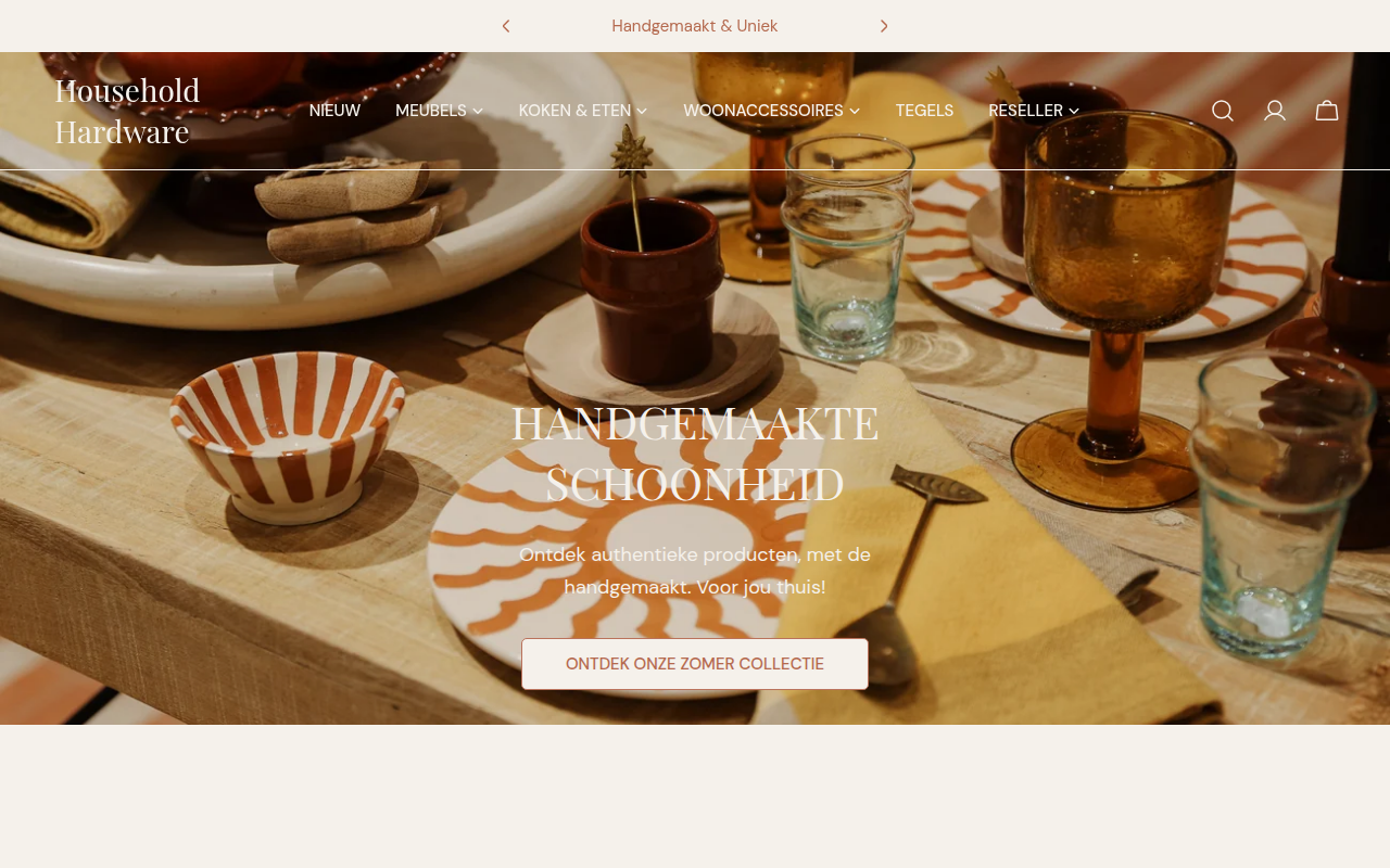 Screenshot van householdhardware.nl