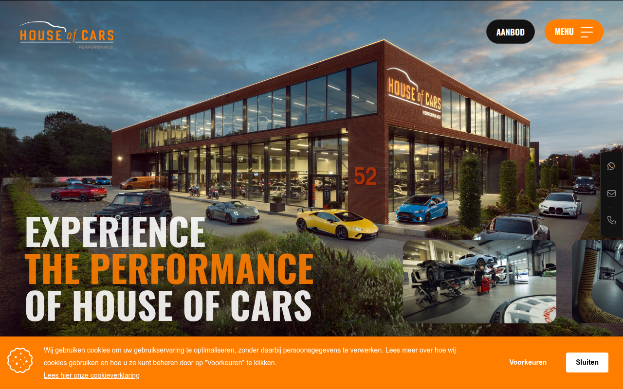 Screenshot van houseofcars.nl