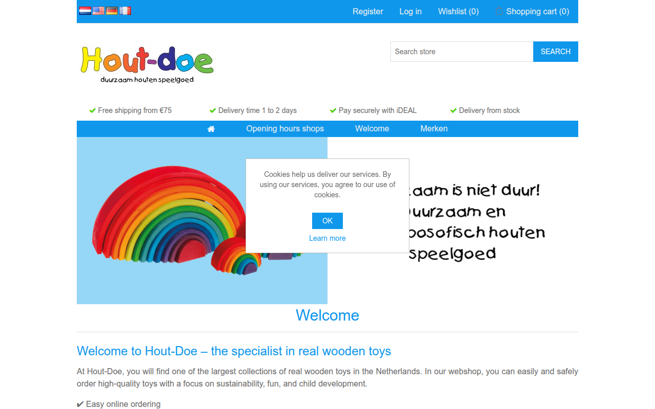 Screenshot van hout-doe.nl
