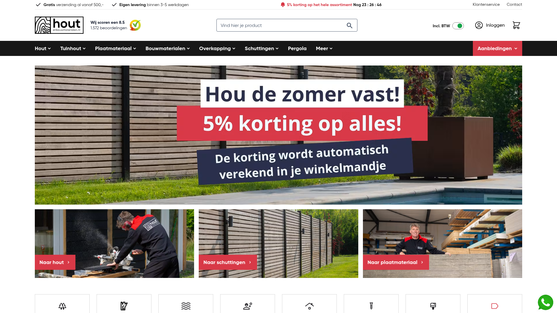 Screenshot van houtenbouwmaterialen.nl
