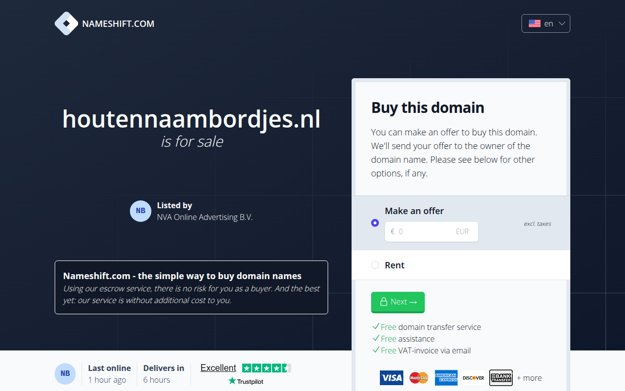 Screenshot van houtennaambordjes.nl