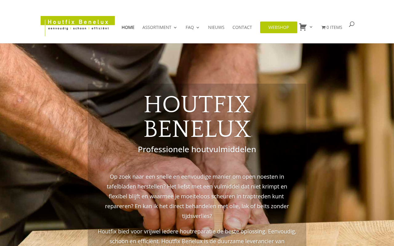 Screenshot van houtfixbenelux.nl