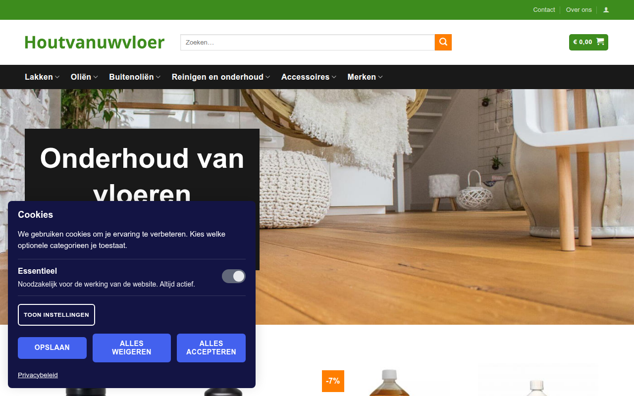 Screenshot van houtvanuwvloer.nl