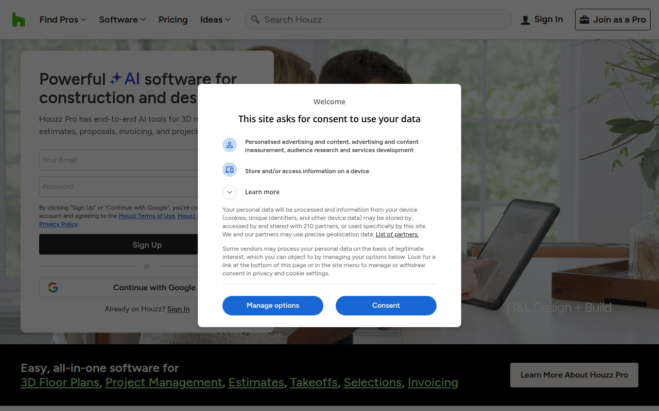 Screenshot van houzz.com
