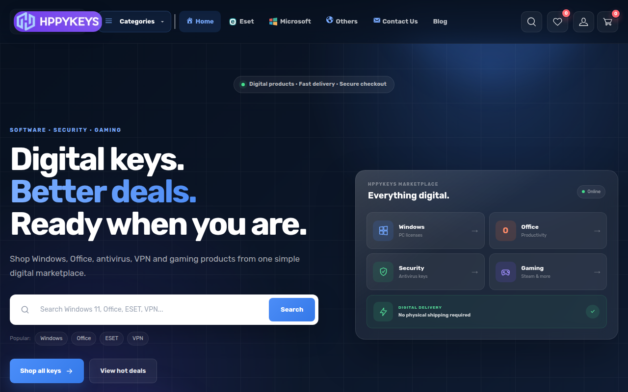 Screenshot van hppykeys.com