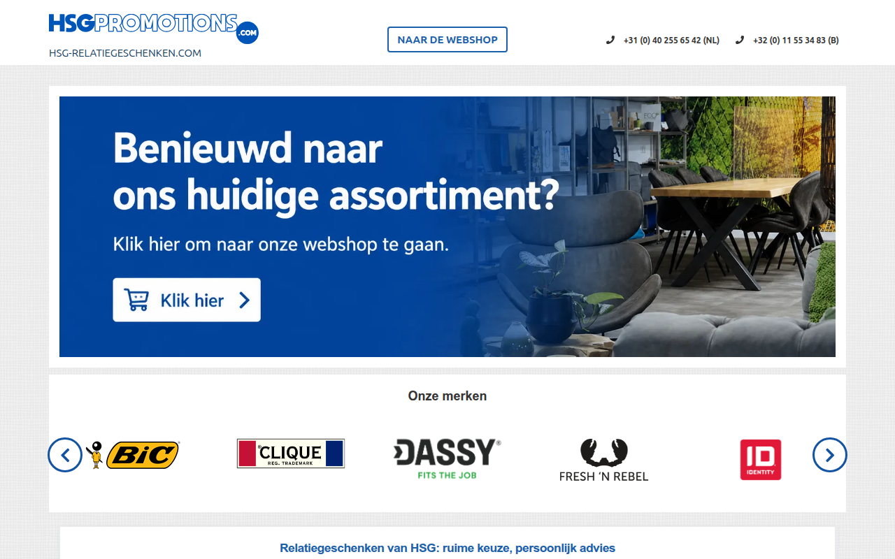 Screenshot van hsg-relatiegeschenken.com