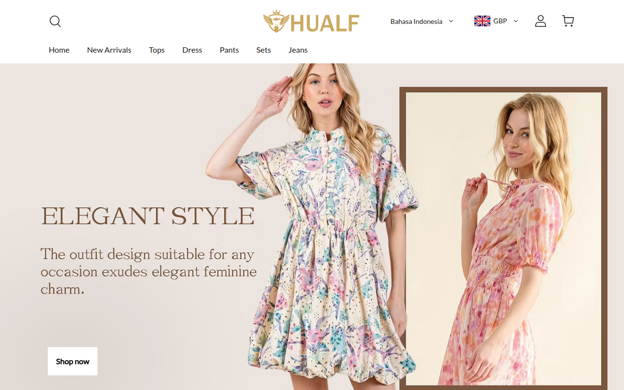 Screenshot van hualf.com