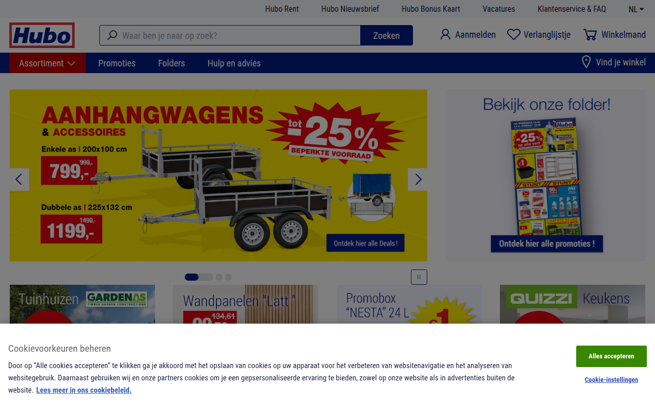 Screenshot van hubo.be