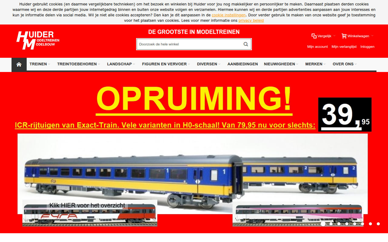 Screenshot van huider.nl
