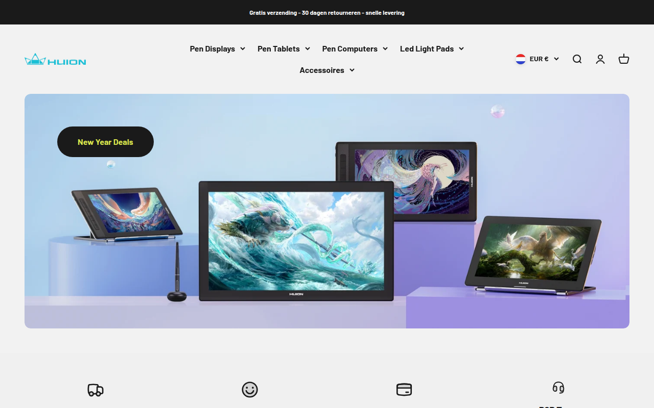 Screenshot van huion.nl