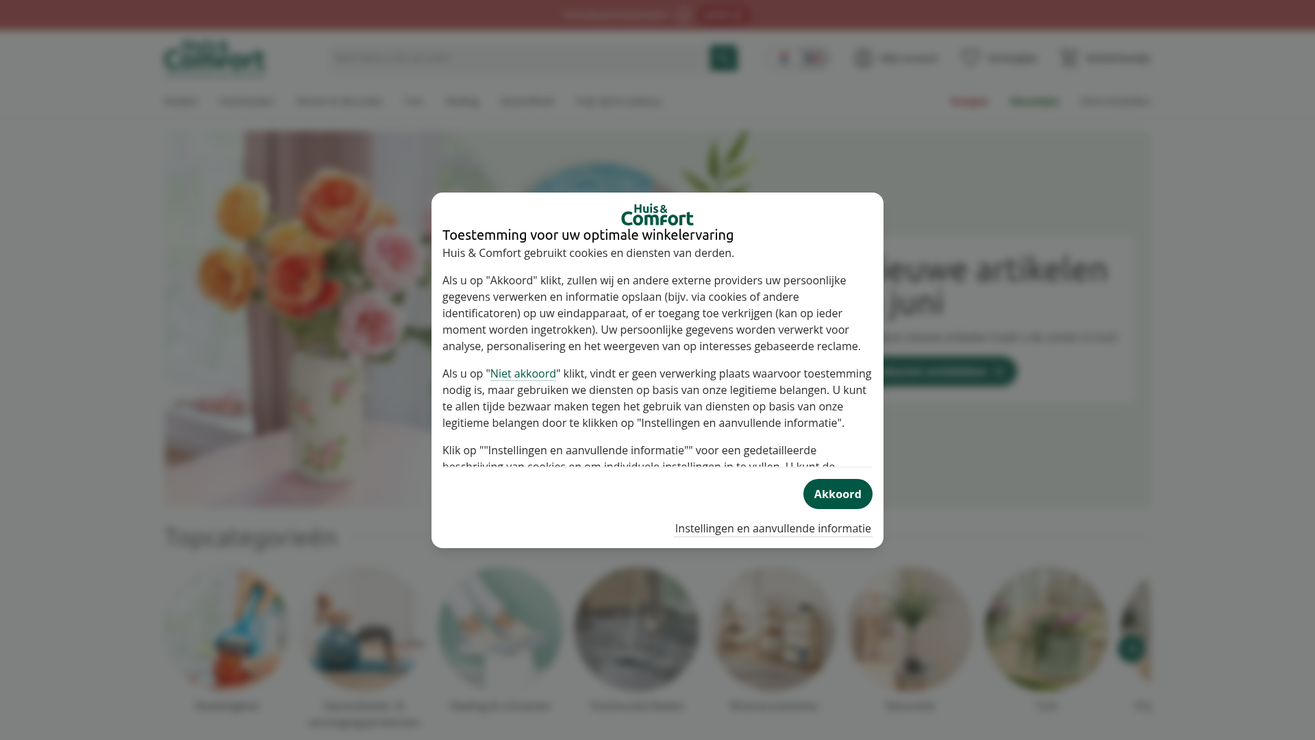 Screenshot van huis-en-comfort.be