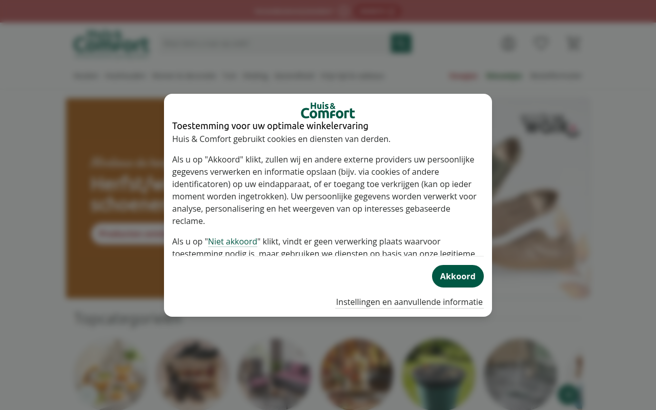 Screenshot van huis-en-comfort.nl