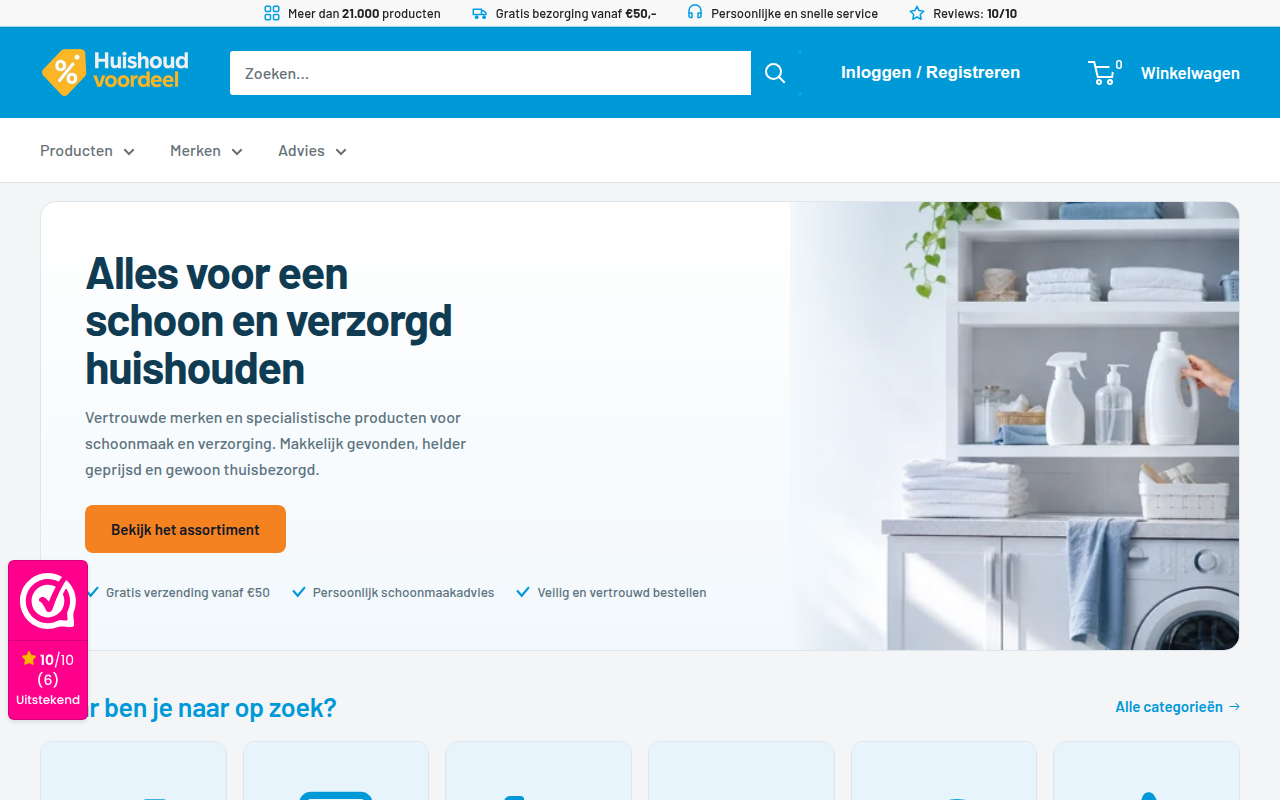 Screenshot van huishoudvoordeel.nl
