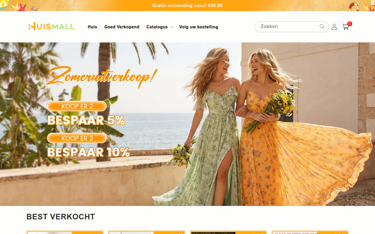 Screenshot van huismall.com
