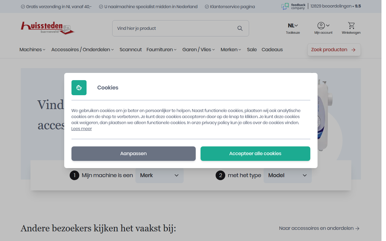 Screenshot van huissteden.nl