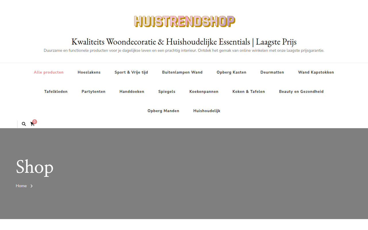 Screenshot van huistrendshop.com