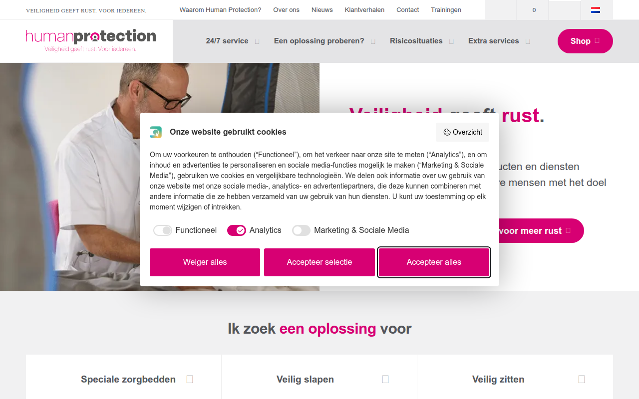 Screenshot van humanprotection.nl