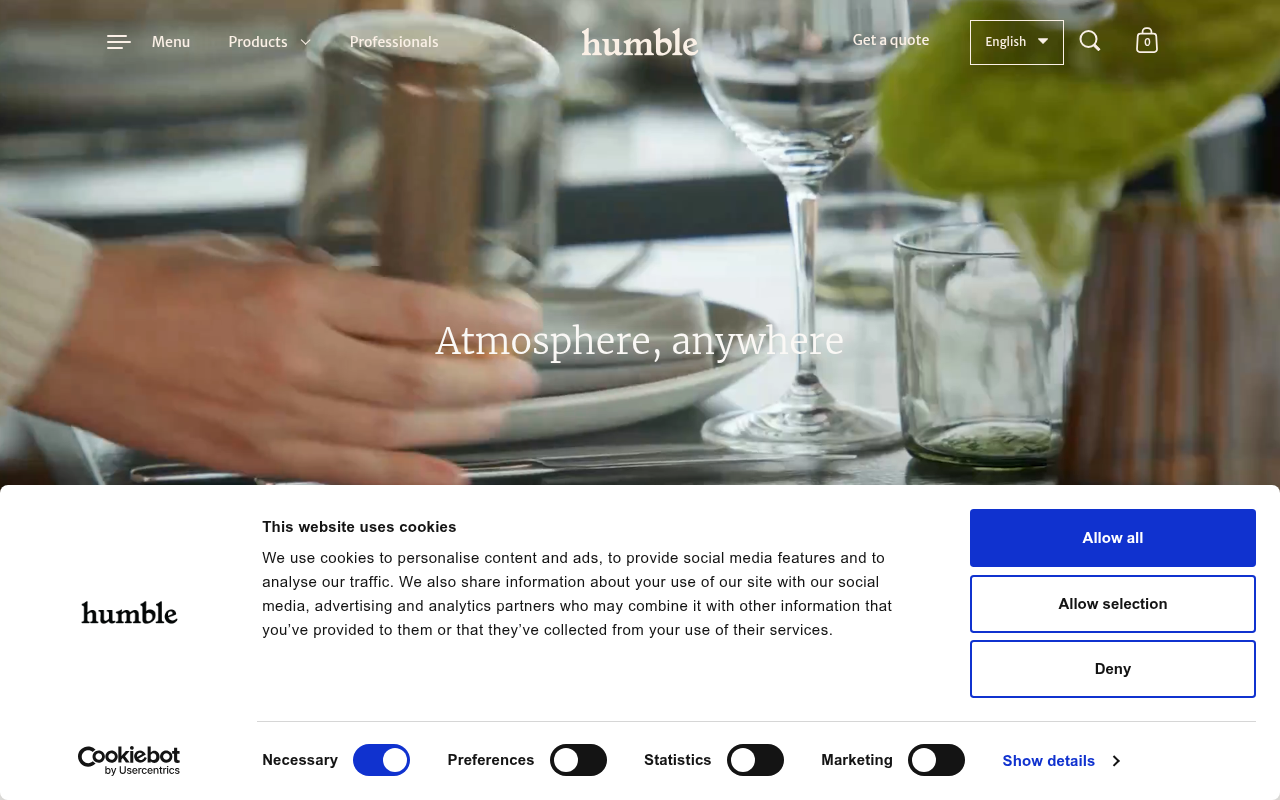 Screenshot van humblelights.com