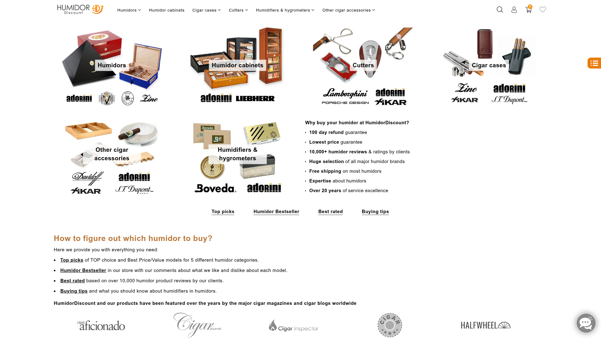 Screenshot van humidordiscount.com