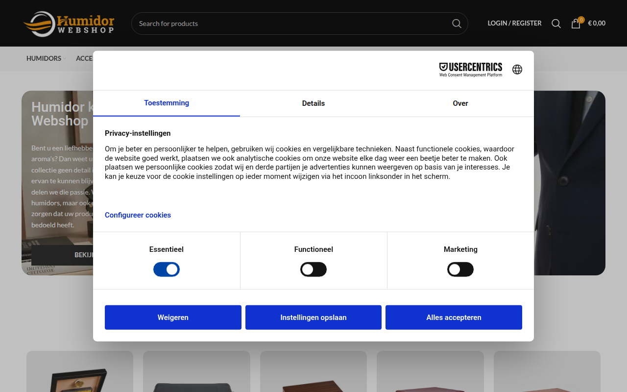 Screenshot van humidorwebshop.nl