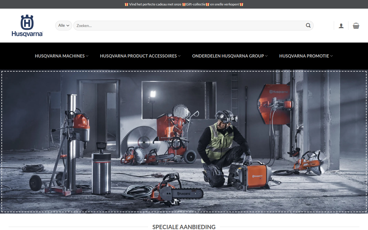 Screenshot van husqvarnanl.com