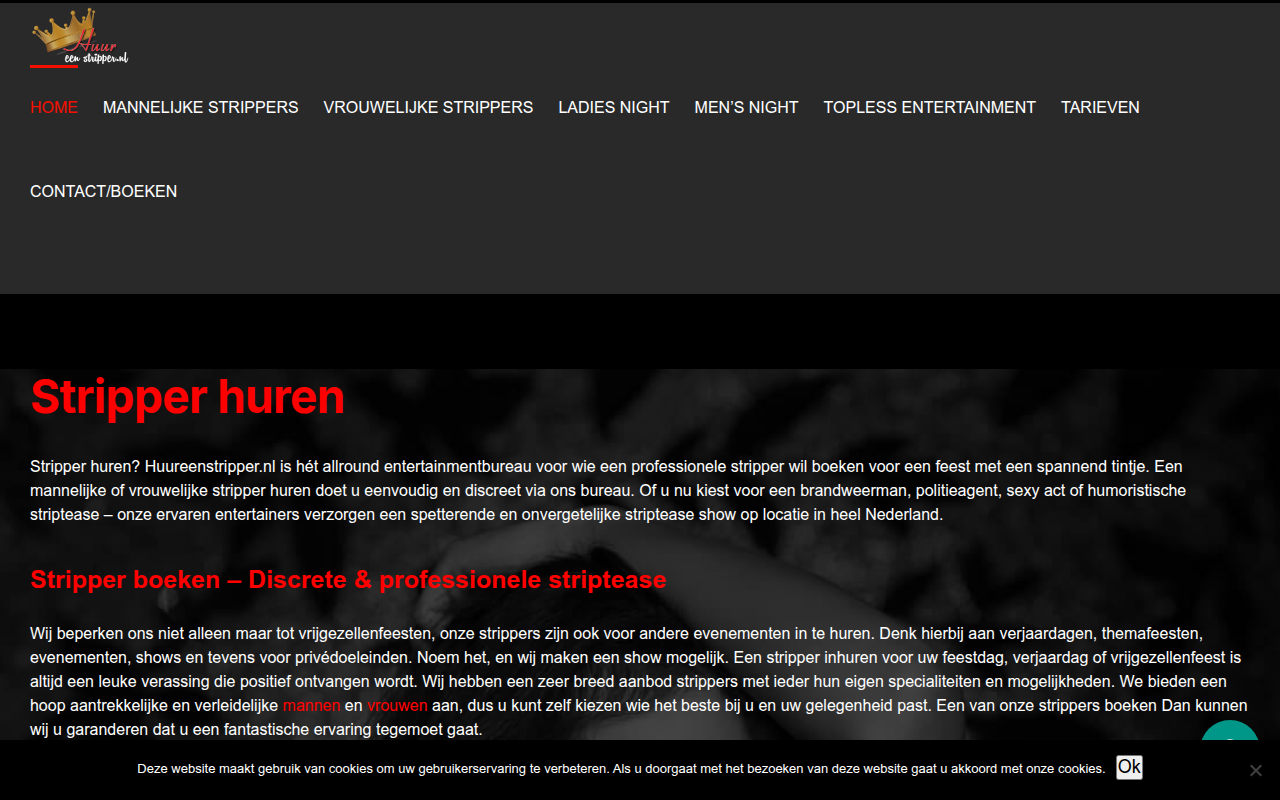 Screenshot van huureenstripper.nl