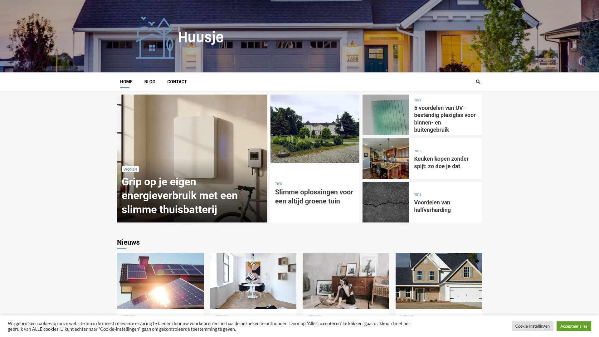 Screenshot van huusje.nl