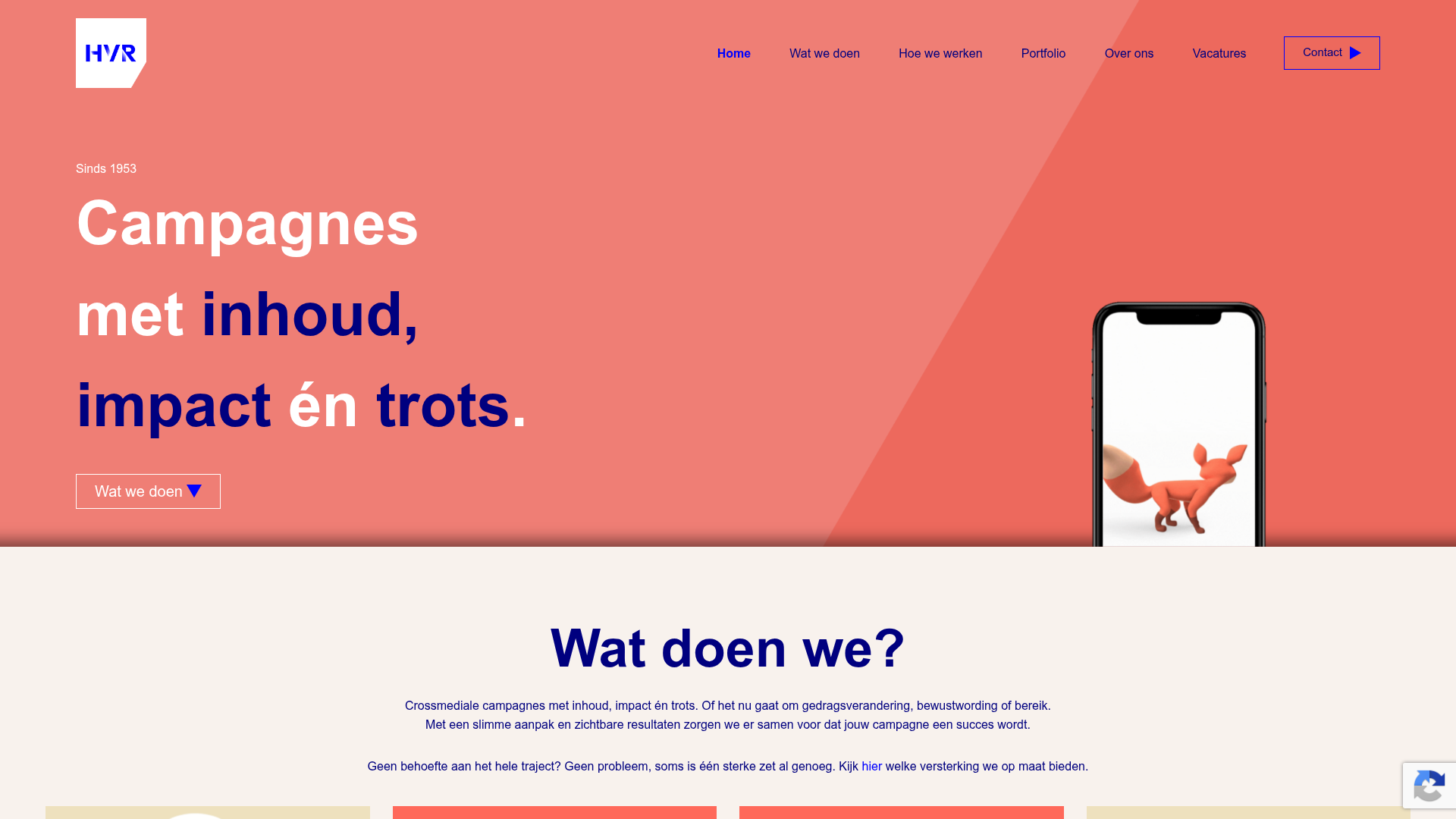 Screenshot van hvr.nl