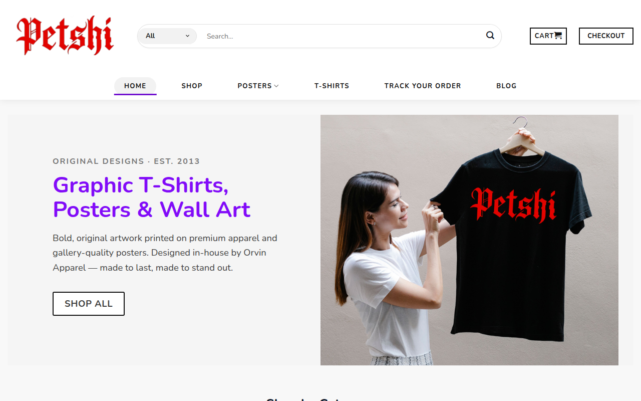 Screenshot van hvshirt.com