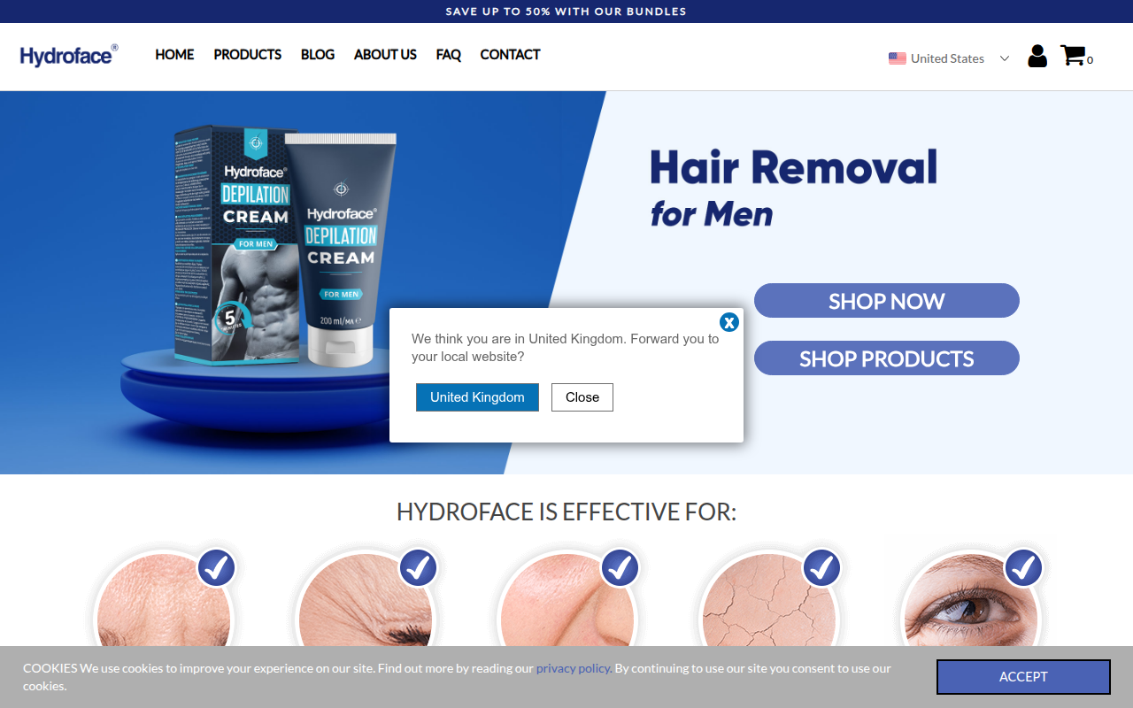 Screenshot van hydroface2020.com