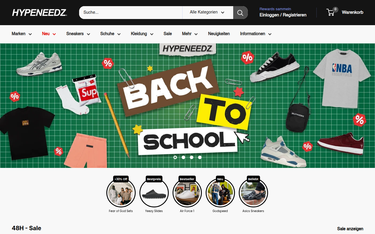 Screenshot van hypeneedz.com