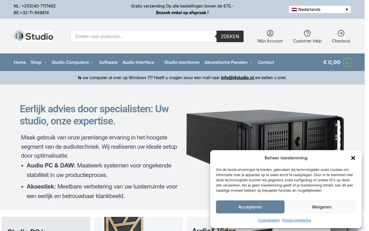 Screenshot van i4studio.nl
