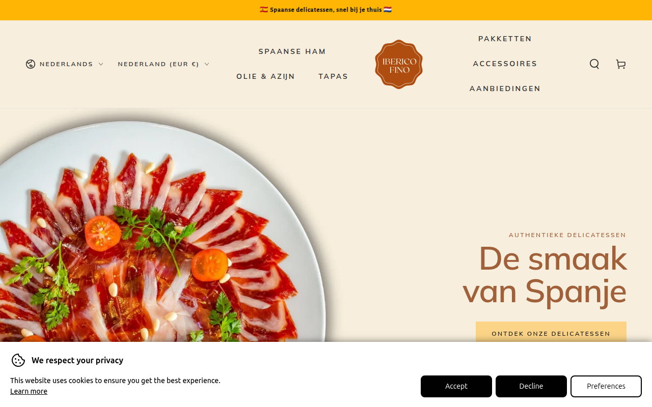 Screenshot van ibericofino.nl